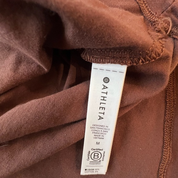 Athleta ruched, long sleeve top. Brown. Size M. - Picture 7 of 8